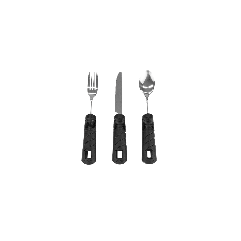 Bendable Adaptive Utensil Set Black